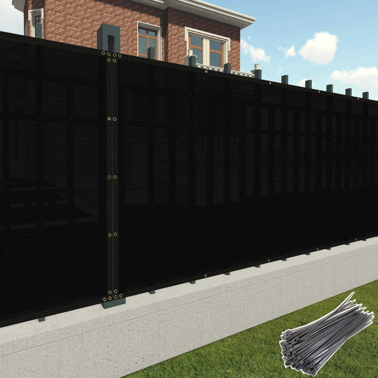 Patio 4′ x Fence Privacy Screen Commercial Outdoor Backyard Shade Windscreen Mesh Fabric with Brass Gromment - Zenithce