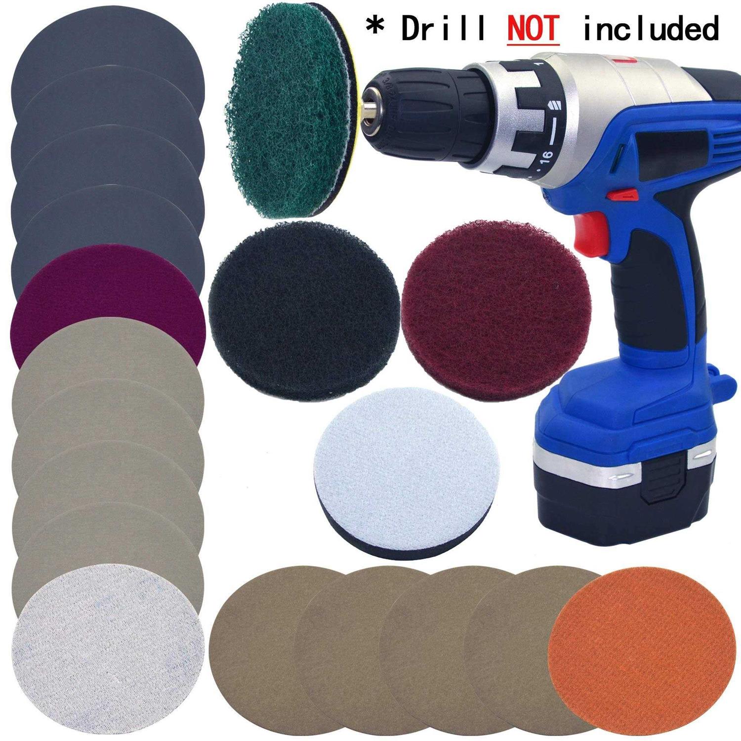 POLISHSURF Diamond Polishing Pads 5 Inch Wet Dry Set 8 Pieces for Marble Quartz Stone Countertop Granite Concrete Polishing - Zenithce