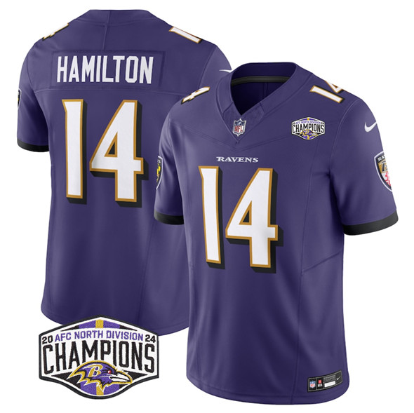 Baltimore Ravens #14 Kyle Hamilton Purple F.U.S.E. 2024 AFC North Division Champions Vapor Limited Jersey - Zenithce