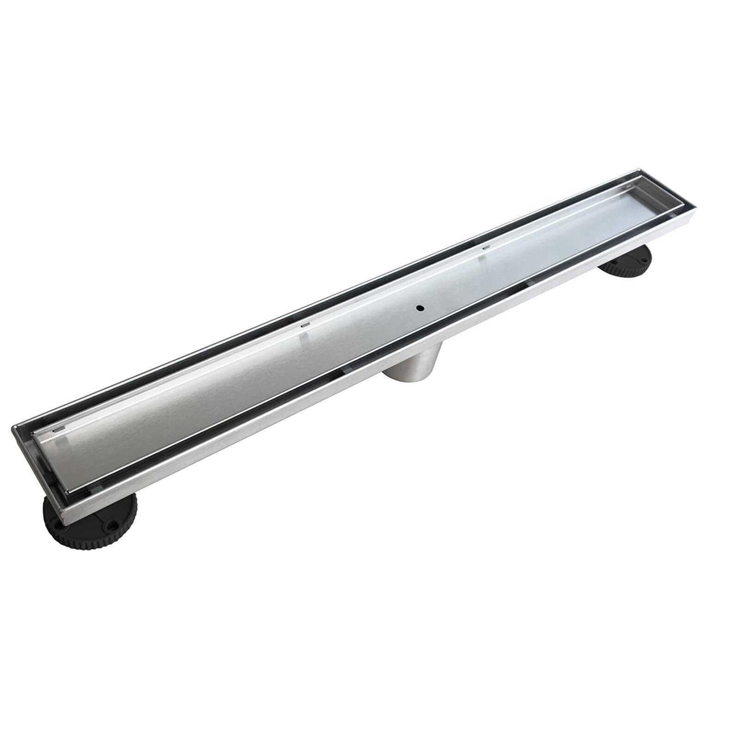 Neodrain Linear Shower Drain with Removable Quadrato Pattern Grate - Zenithce