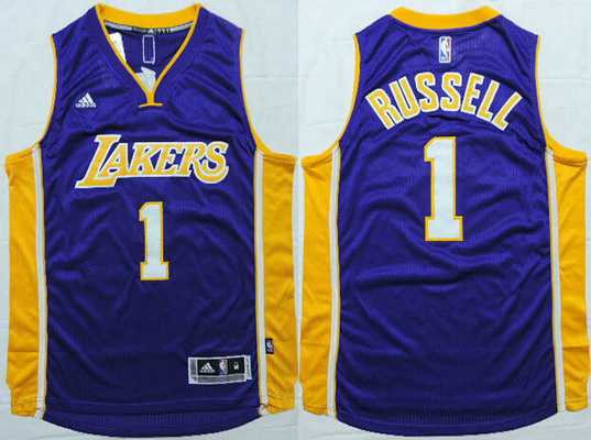 Los Angeles Lakers #1 D'Angelo Russell Revolution 30 Swingman 2015 Draft New Purple Jersey - Zenithce