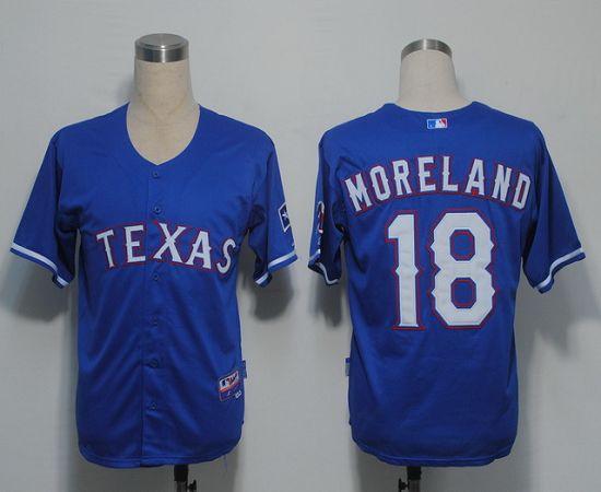 Rangers #18 Mitch Moreland Blue Cool Base Stitched Jersey - Zenithce