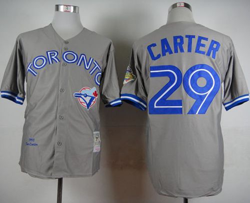Mitchell And Ness 1992 Blue Jays #29 Joe Carter Grey Stitched Throwback Jersey - Zenithce
