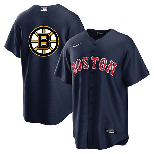 Boston Red Sox Bruins Navy Cool Base Stitched Jersey - Zenithce
