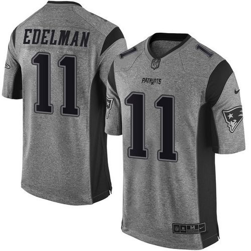 Patriots #11 Julian Edelman Gray Stitched Limited Gridiron Gray Nike Jersey - Zenithce