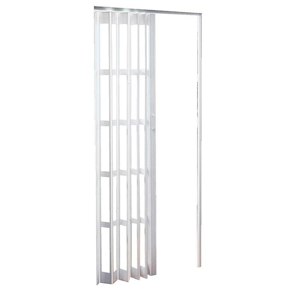 Spectrum Express One Plus 36-in x 96-in Frost White with Transparent Panels Vinyl Accordion Door in Off-Whit - Zenithce