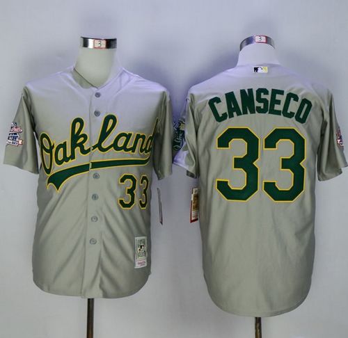 Mitchell And Ness Athletics #33 Jose Canseco Grey Throwback Stitched Jersey - Zenithce