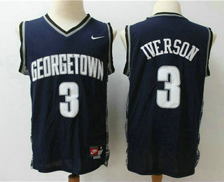 Georgetown Hoyas #3 Allen Iverson Black Colleg - Zenithce