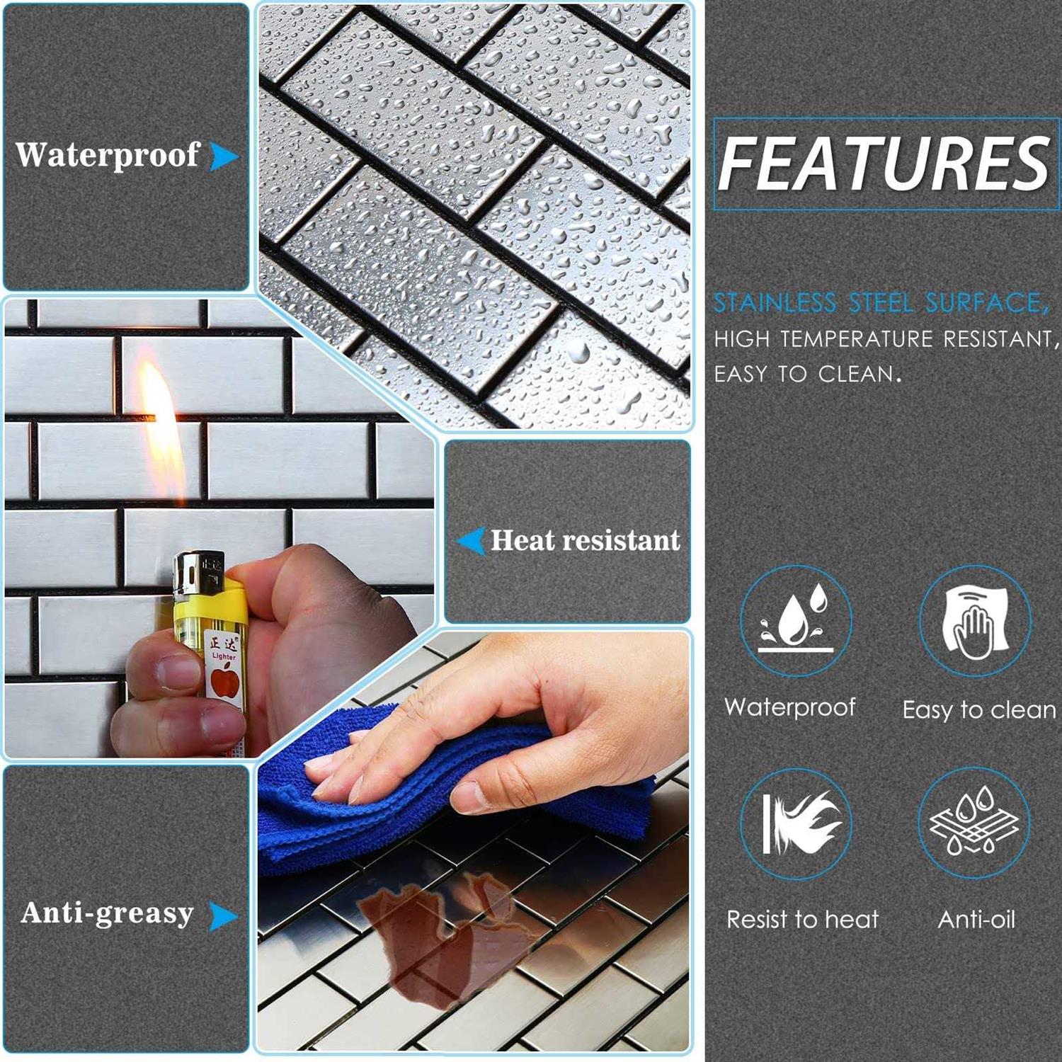 HomeyMosaic Peel and Stick Backsplash Tile Stick on Kitchen Fireplace Bathroom Windmill Glass - Zenithce
