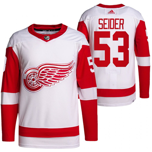 Detroit Red Wings #53 Moritz Seider White Stitched Jersey - Zenithce