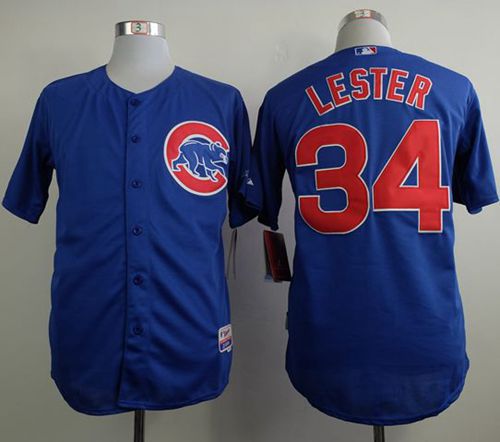 Cubs #34 Jon Lester Blue Cool Base Stitched Jersey - Zenithce