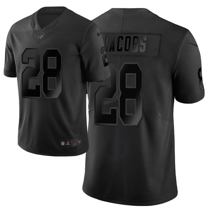 Raiders #28 Josh Jacobs Black Vapor City Edition Limited Stitched Jersey - Zenithce