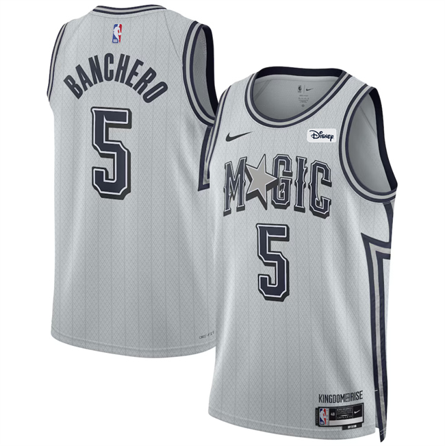 Orlando Magic #5 Paolo Banchero Silver 2024-25 City Edition Stitched Jersey - Zenithce