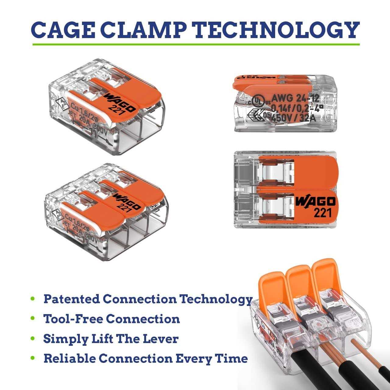 New Age America Wago 221 Series Compact Splicing Wire Connectors Assortment Pack - Zenithce