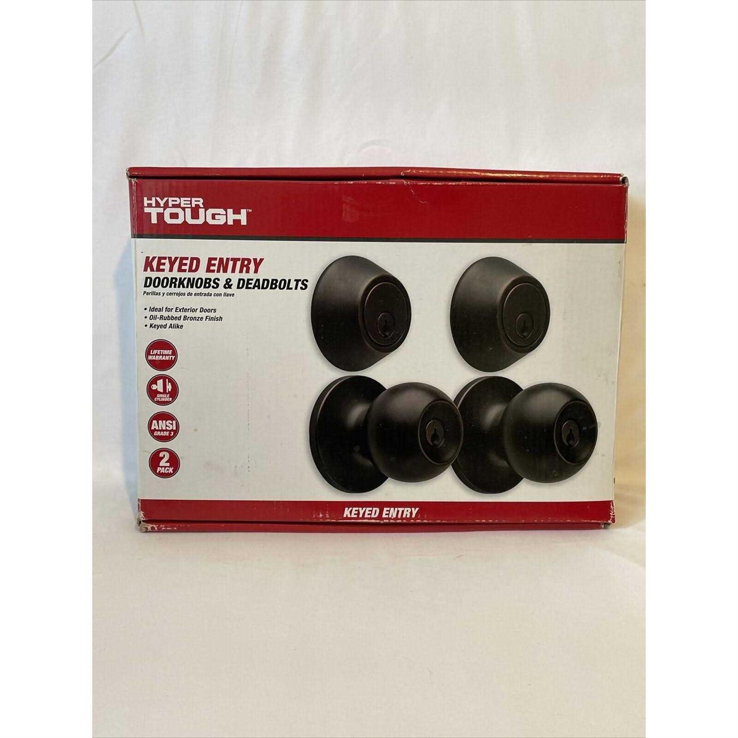Hyper Tough Keyed Entry Stainless Steel Tulip Doorknob Twin Pack - Zenithce