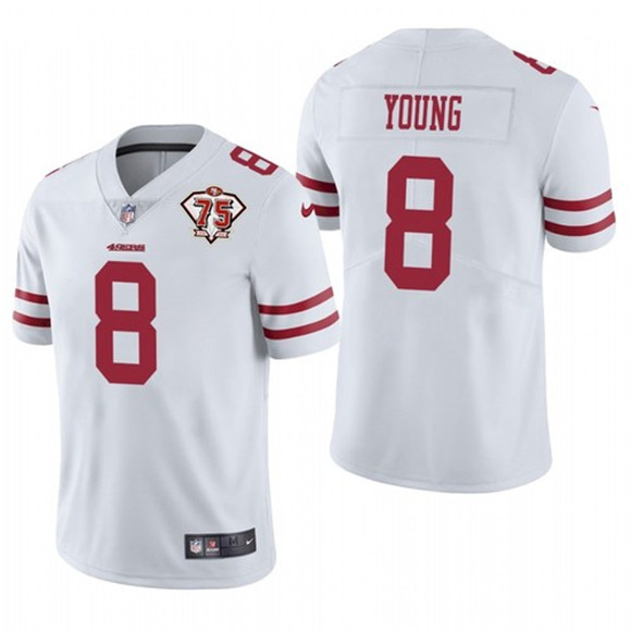 San Francisco 49ers #8 Steve Young White 2021 75th Anniversary Vapor Untouchable Limited Stitched Jersey - Zenithce