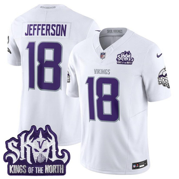 Minnesota Vikings #18 Justin Jefferson White 2025 F.U.S.E. Winter Warrior Skol Patch Vapor Limited Football Stitched Jersey - Zenithce