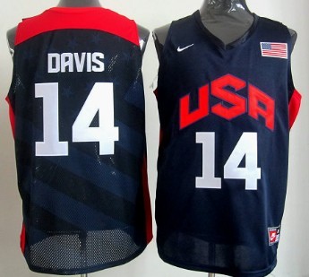 2012 Olympics Team USA #14 Anthony Davis Revolution 30 Swingman Blue Jersey - Zenithce