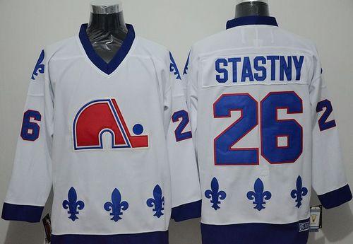 Nordiques #26 Peter Stastny White CCM Throwback Stitched Jersey - Zenithce
