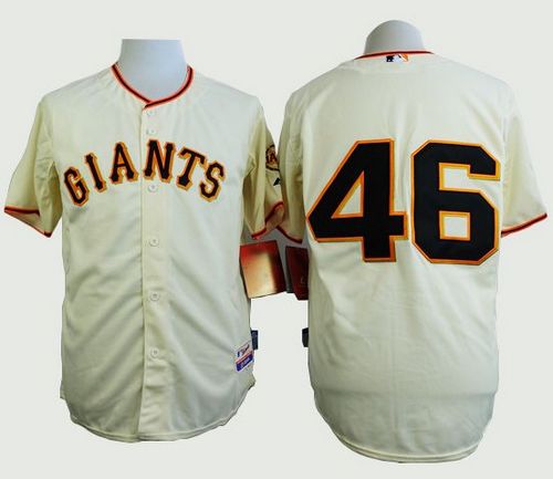 Giants #46 Santiago Casilla Cream Home Cool Base Stitched Jersey - Zenithce
