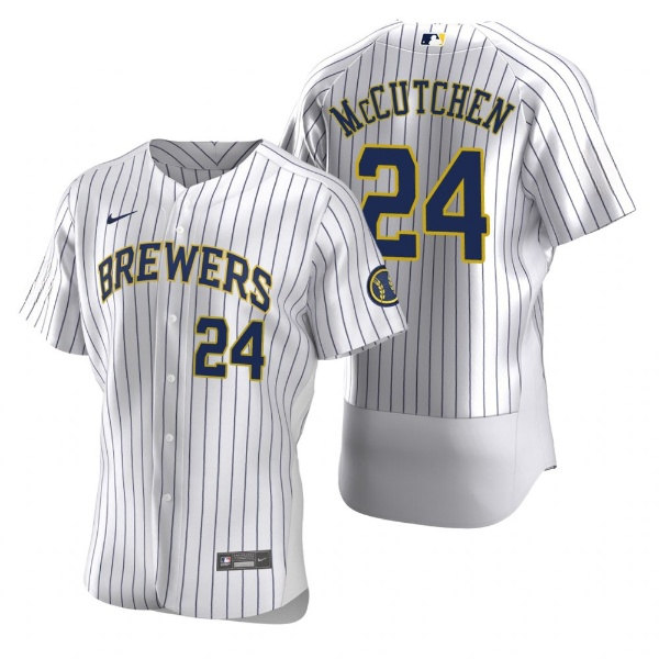 Milwaukee Brewers #24 Andrew McCutchen White Flex Base Stitched Jersey - Zenithce