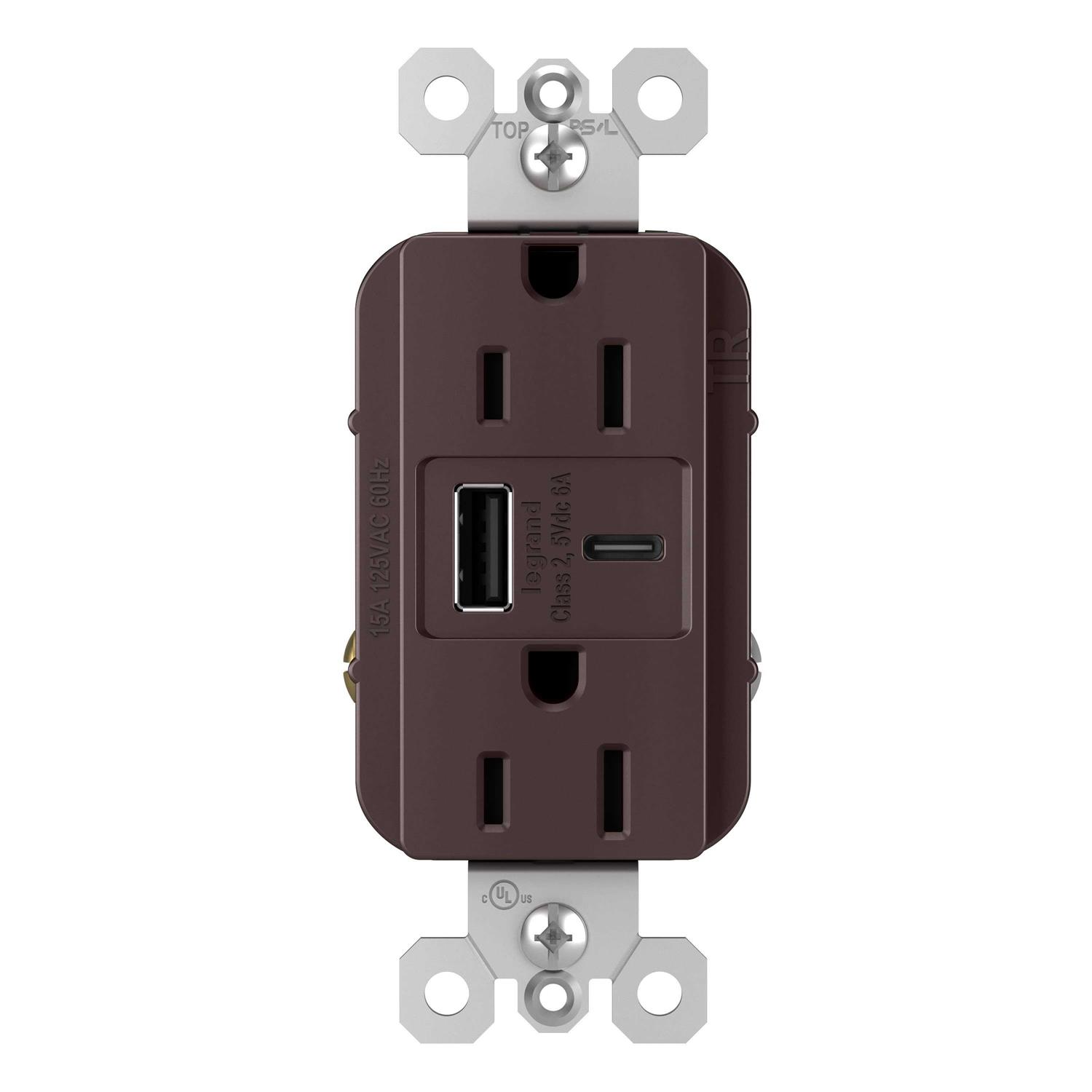 Radiant 15A Tamper-Resistant Self Test GFCI USB Type C/C Outlet 1597TRUSBCCW - Zenithce