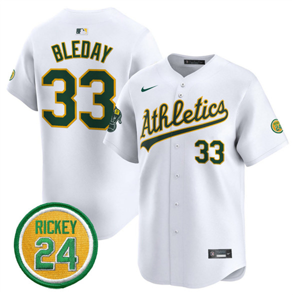 Oakland Athletics #33 JJ Bleday White 2024 Home Limited With Rickey Henderson Patch Stitched Jersey - Zenithce