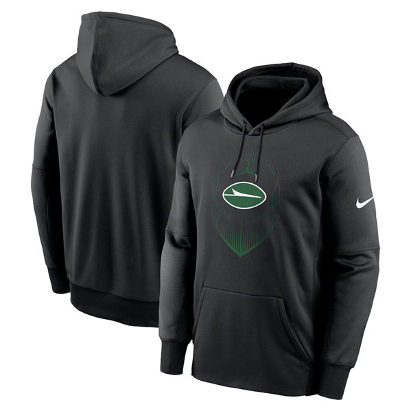 New York Jets Black Icon Performance Pullover Hoodie - Zenithce