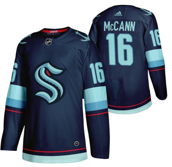 Seattle Kraken #16 Jared McCann Navy Stitched Jersey - Zenithce