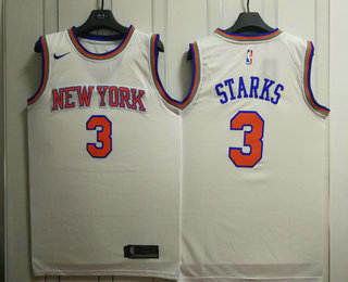 New York Knicks #3 John Starks New White 2017-2018 Swingman Stitched Jersey - Zenithce