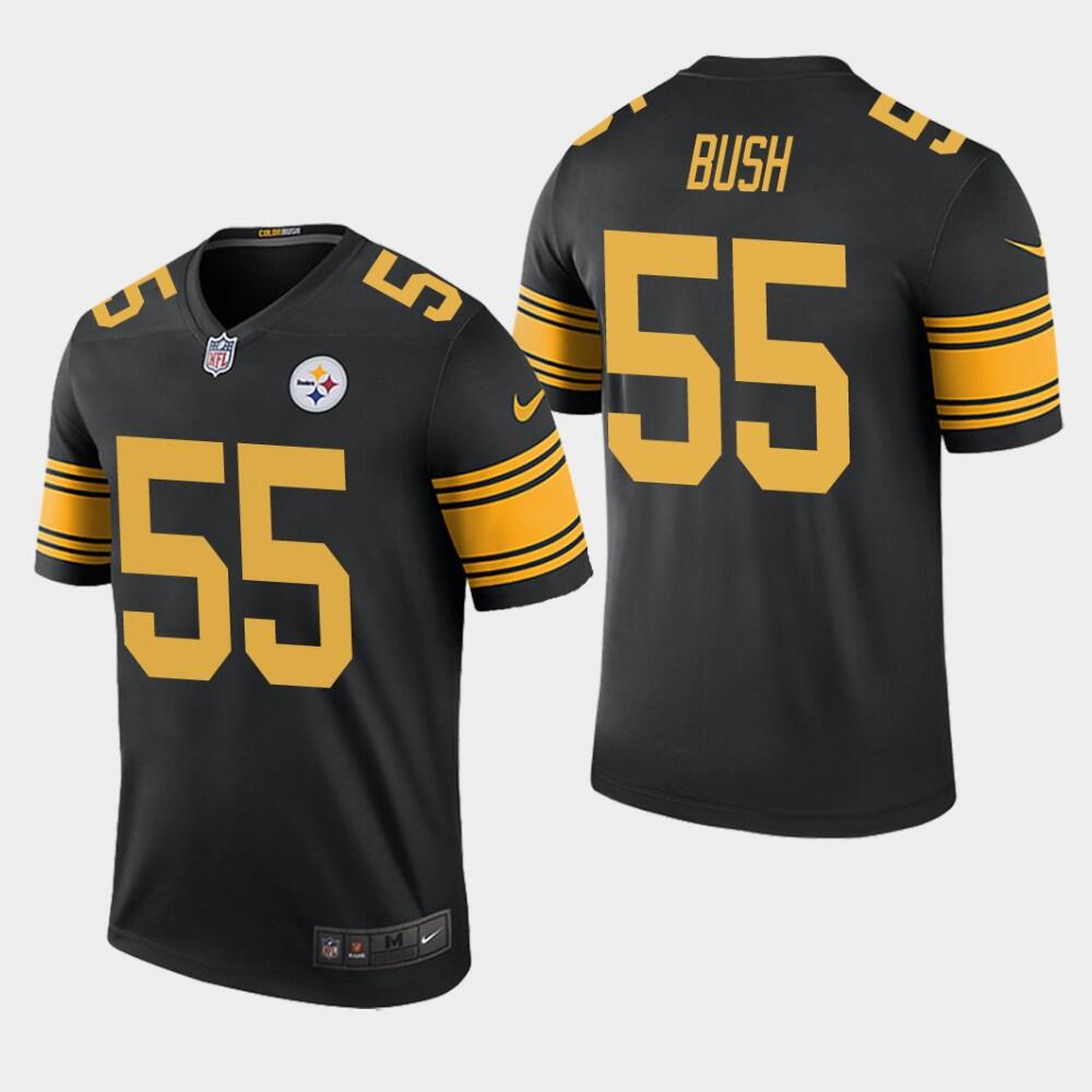 Pittsburgh Steelers #55 Devin Bush Black Color Rush Limited Stitched Jersey - Zenithce