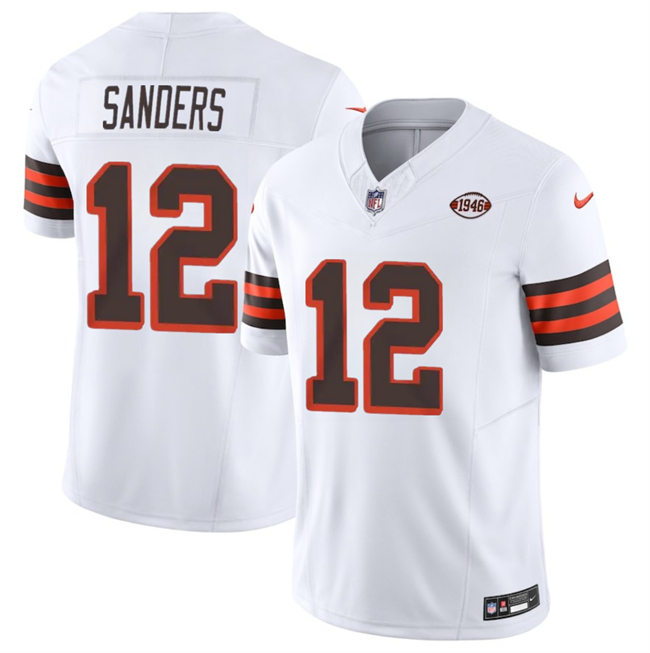 Cleveland Browns #12 Shedeur Sanders White 2025 Draft 1946 Collection F.U.S.E. Vapor Limited Stitched Football Jersey - Zenithce