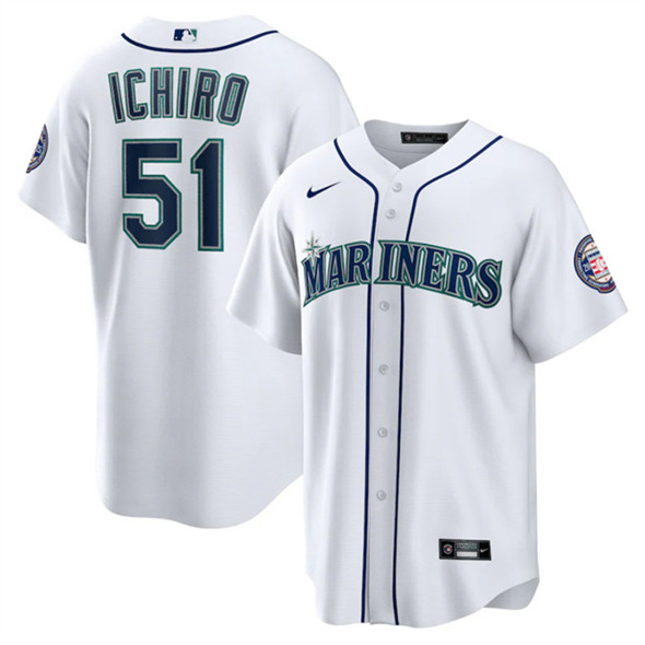 Seattle Mariners #51 Ichiro Suzuki White Cool Base Stitched Jersey - Zenithce