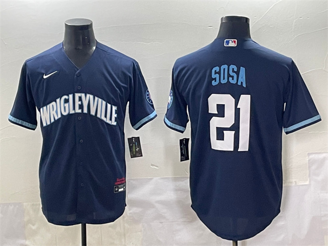 Chicago Cubs #21 Sammy Sosa Navy City Connect Stitched Jersey - Zenithce