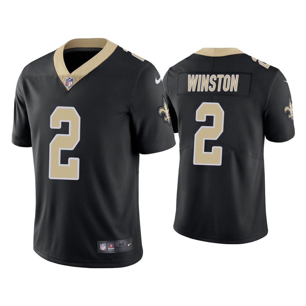 New Orleans Saints #2 Jameis Winston Black Vapor Untouchable Limited Stitched Jersey - Zenithce