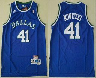 Dallas Mavericks #41 Dirk Nowitzki Light Blue Hardwood Classics Soul Swingman Throwback Jersey - Zenithce