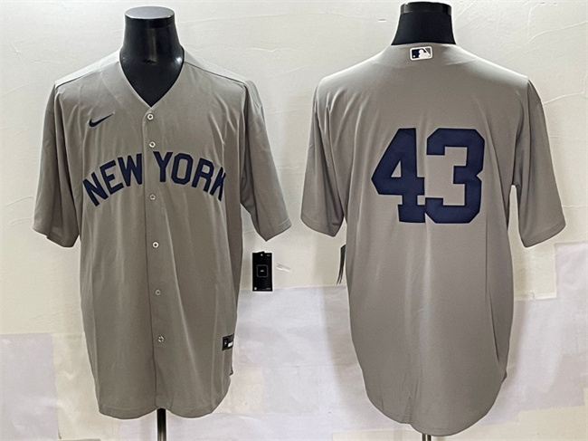 New York Yankees #43 Jonathan Loáisiga Gray Cool Base Stitched Jersey - Zenithce