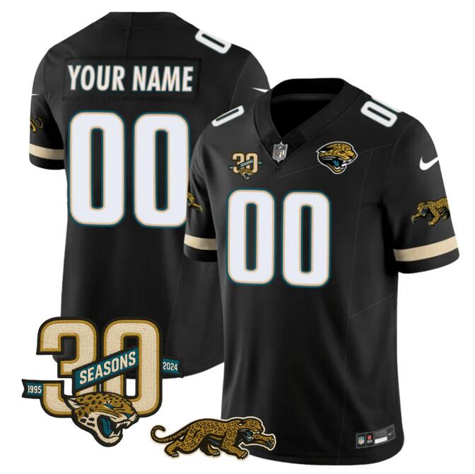 Jacksonville Jaguars Custom Black F.U.S.E. With 30th Seasons Patch Vapor Limited Stitched Jersey - Zenithce