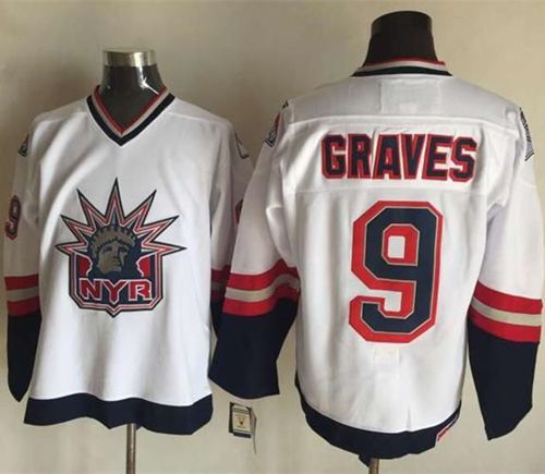 Rangers #9 Adam Graves White CCM Statue Of Liberty Stitched Jersey - Zenithce