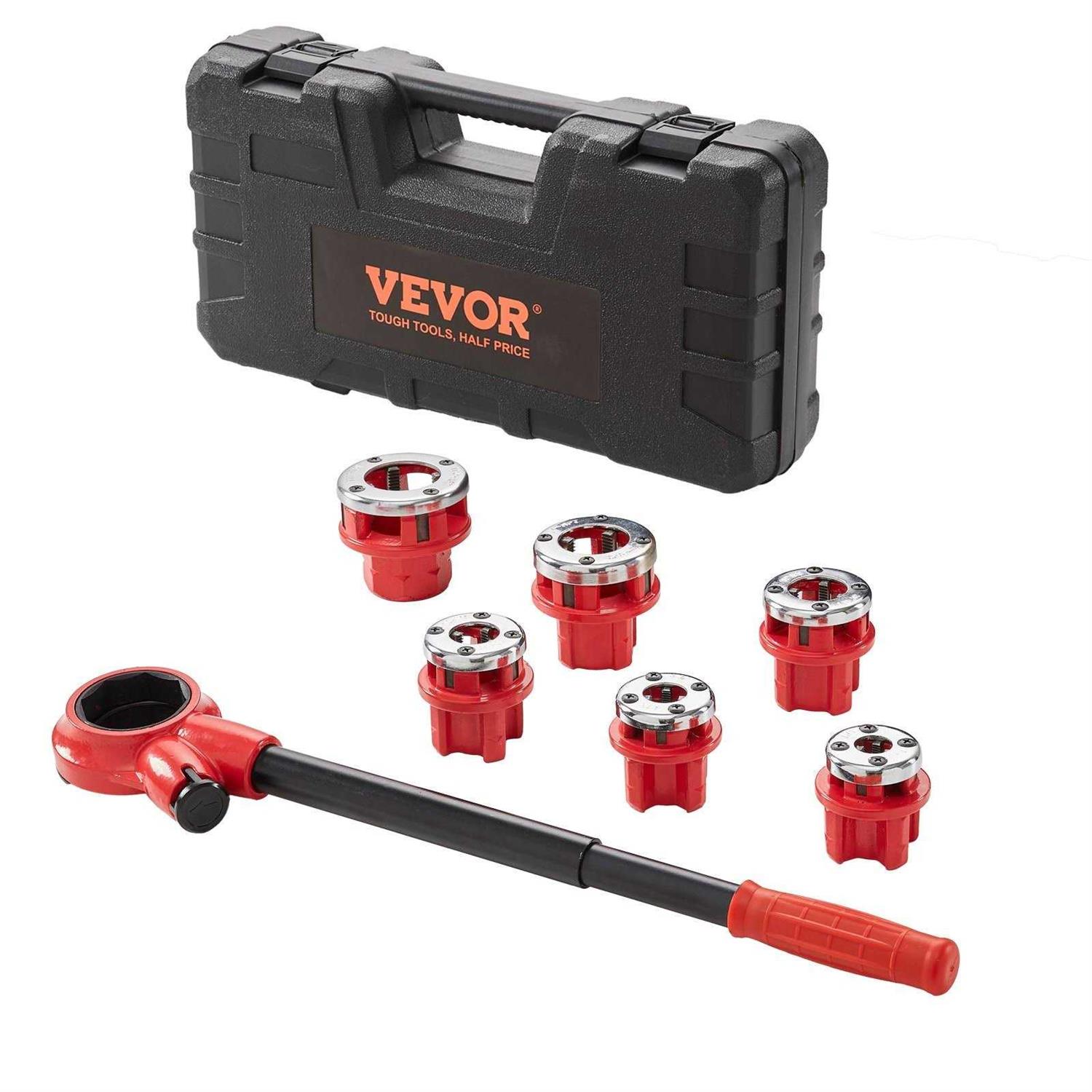 VEVOR Ratchet Pipe Threader Kit 1/4 NPT 1-1/4 NPT Manual Ratcheting Pipe Threader - Zenithce