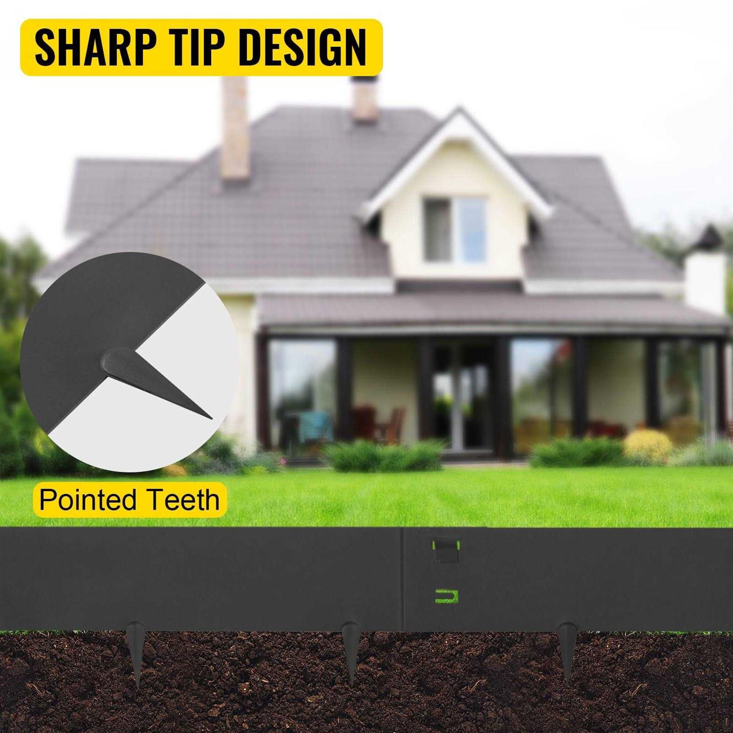 VEVOR Steel Lawn Edging 5pcs Garden Metal Landscape Edging Border - Zenithce