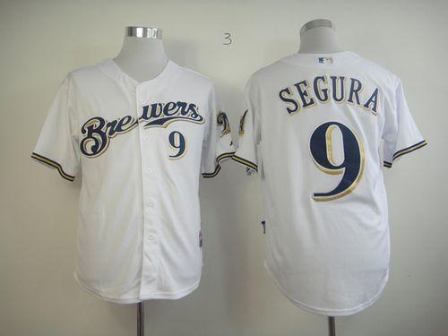 Brewers #9 Jean Segura White Cool Base Stitched Jersey - Zenithce