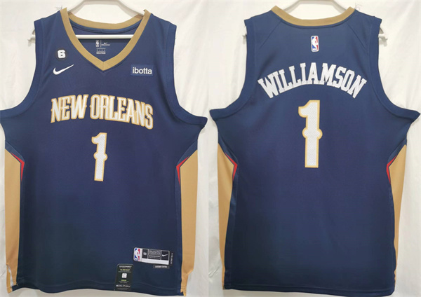 New Orleans Pelicans #1 Zion Williamson Navy Stitched Jersey - Zenithce