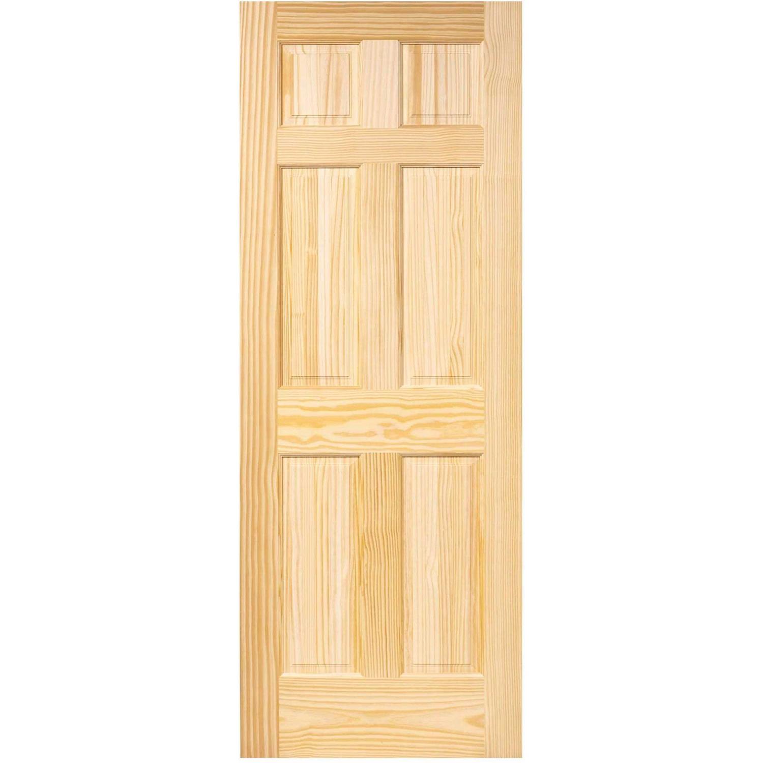 Kimberly Bay 6-Panel Colonial Solid Pine Unfinished Interior Door Slab - Zenithce