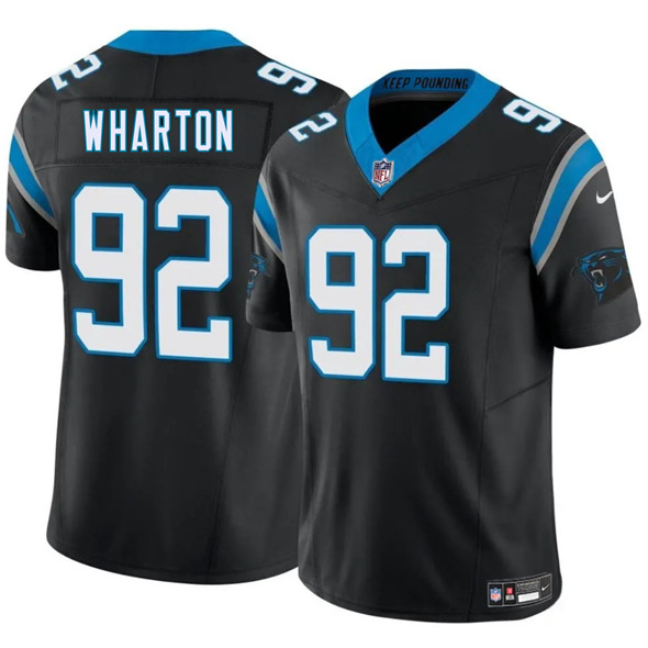 Carolina Panthers #92 Tershawn Wharton Black 2025 F.U.S.E. Vapor Limited Stitched Jersey - Zenithce