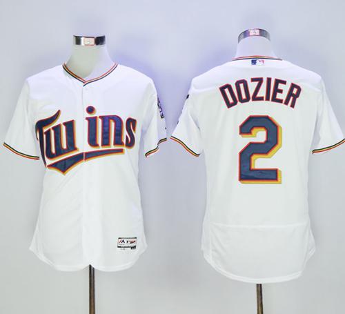 Twins #2 Brian Dozier White Flexbase Authentic Collection Stitched Jersey - Zenithce