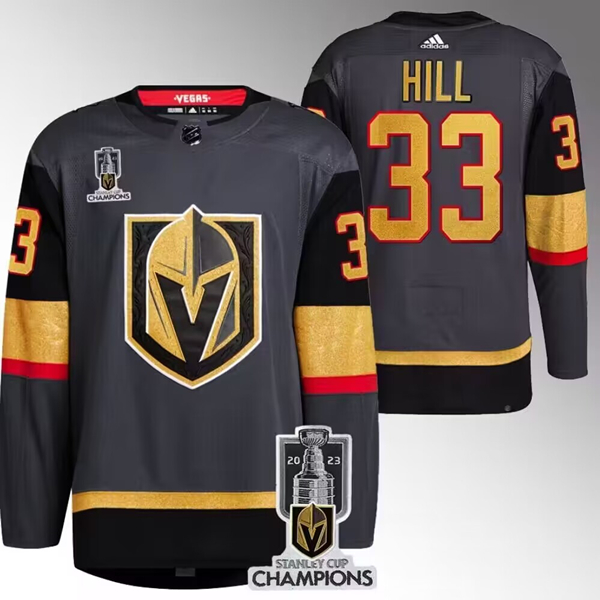 Vegas Golden Knights #33 Adin Hill Gray 2023 Stanley Cup Champions Stitched Jersey - Zenithce