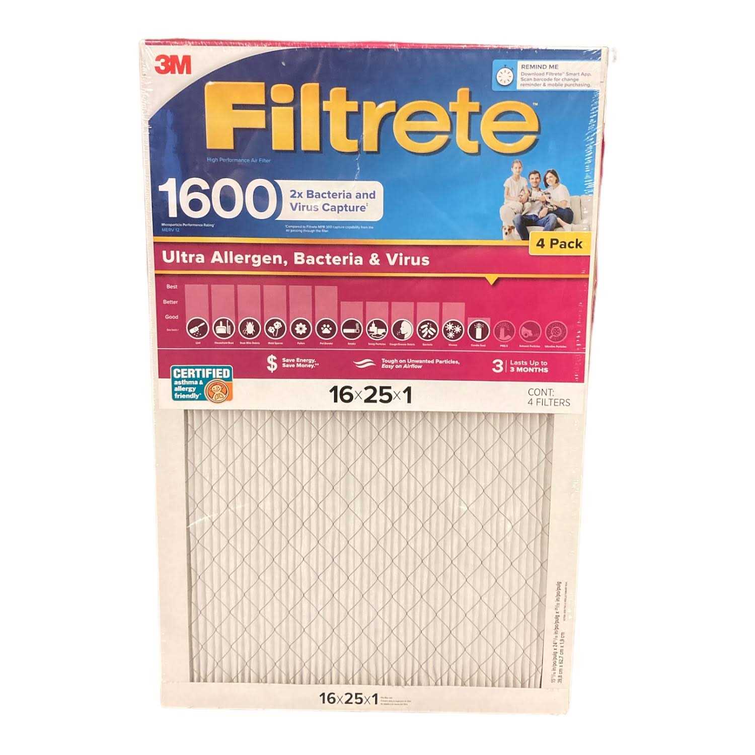 Filtrete Ultra Allergen 2X Bacteria Virus Filter - Zenithce