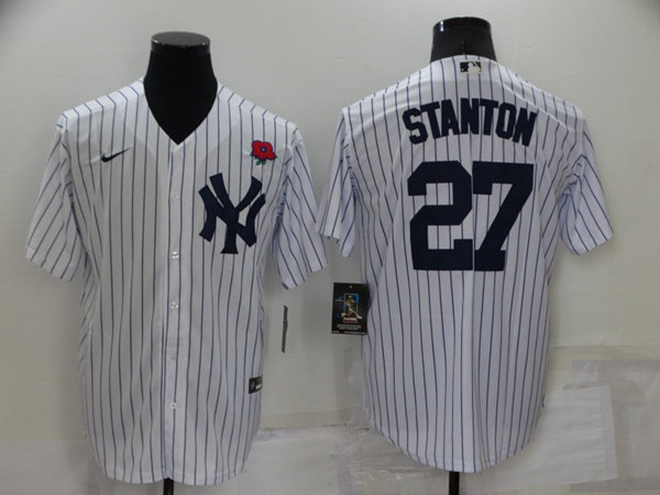 New York Yankees #27 Giancarlo Stanton White Cool Base Stitched Baseball Jersey - Zenithce