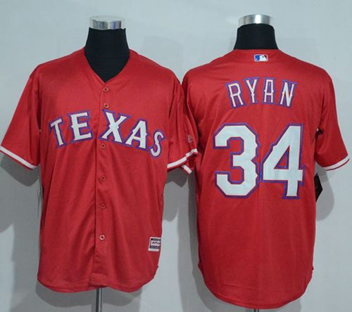 Rangers #34 Nolan Ryan Red New Cool Base Stitched Jersey - Zenithce
